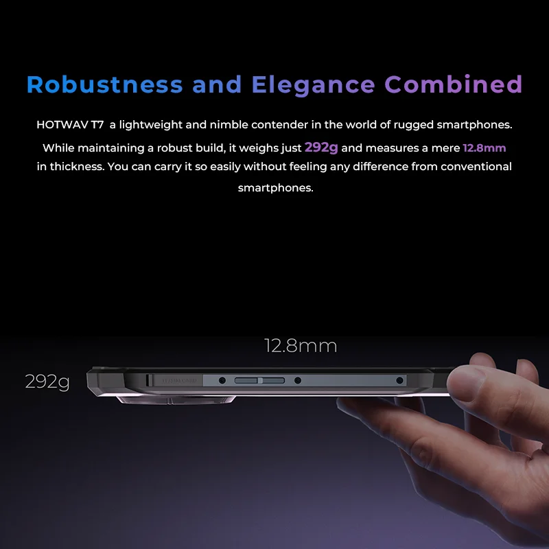 Global HOTWAV T7 Smartphone Robusto Android 13 + 6280mAh Grande Bateria Smartphone 8 (4 + 4) + 128GB 21 + 8MP Câmera Celular