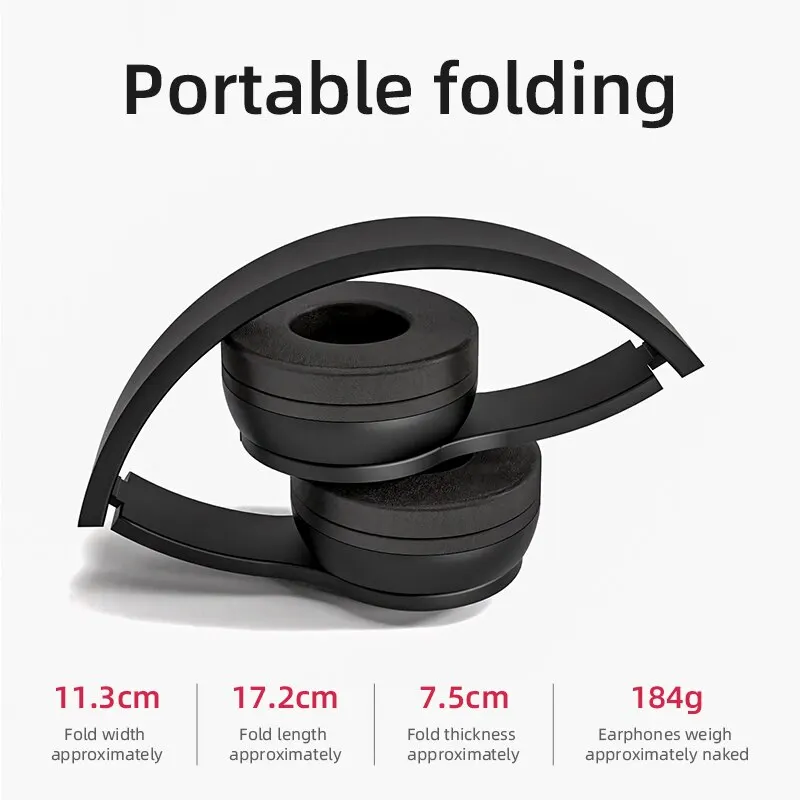 P47 Drahtlose Kopfhörer Bluetooth 5,0 Kopfhörer Faltbare HIFI Stereo Bass für Musik Gaming Kind Mädchen Kopfhörer für Smartphone