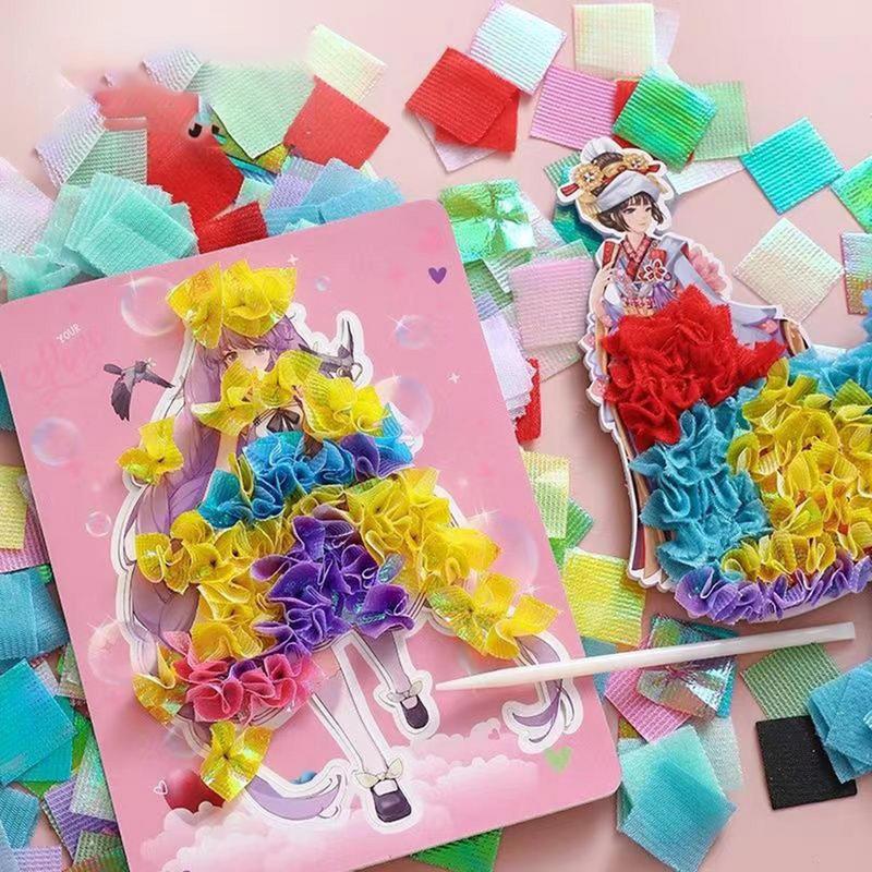 Kit de pintura de princesa para niños, libro de pegatinas de princesa de ensueño, Montessori, hecho a mano