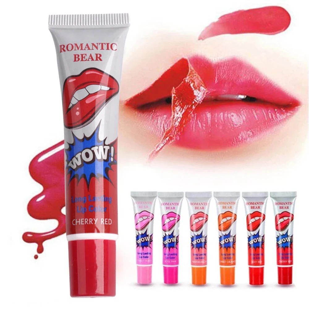 Rouge à lèvres liquide décollable, 6 couleurs, imperméable, longue durée, masque pelucheux, maquillage, tatouage, cosmétiques pour dames