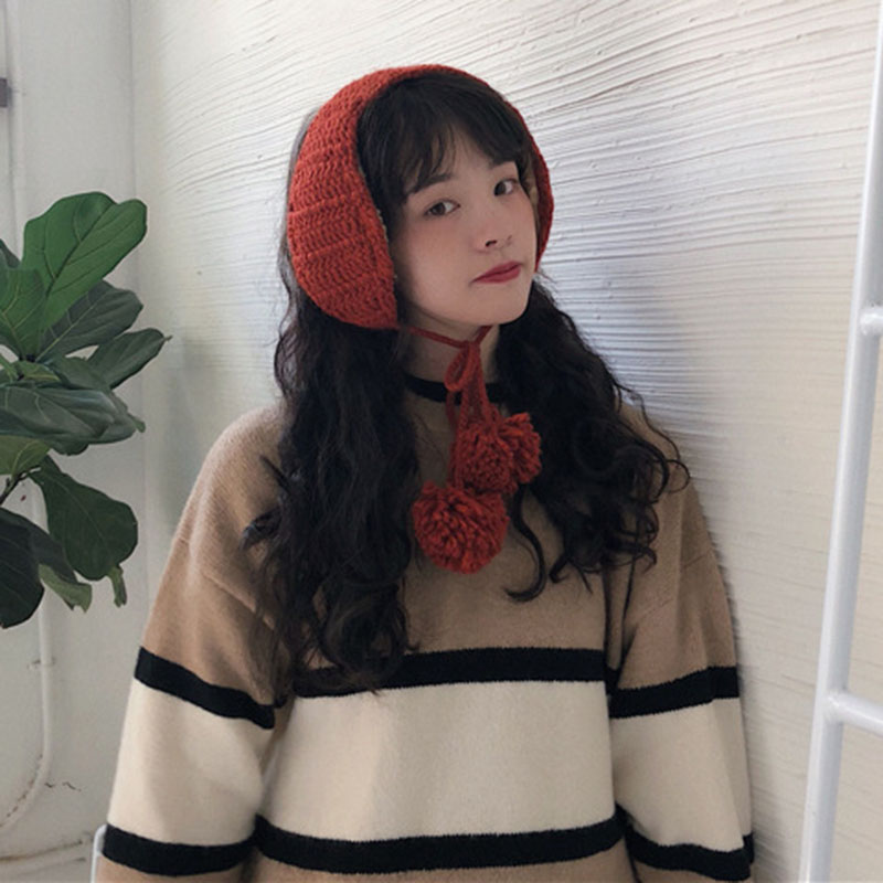 Neue handgemachte koreanische Stil Y2k Plüsch Ohrenschützer verdicken weiche warme JK gestrickte Earflap einfarbig winddicht Winter Ohr Abdeckung Mädchen