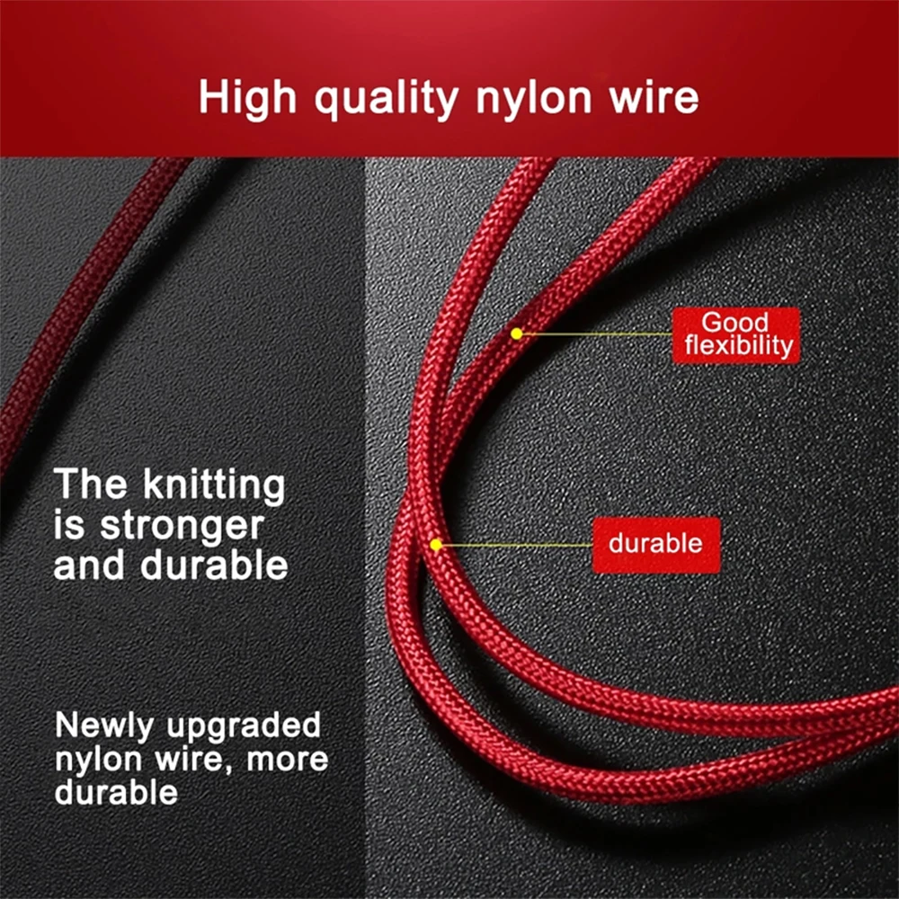 3-in-1-USB-Ladegerät, Schnellladekabel, Typ C, Micro LIGHTNING, Multi-Ladekabel für iPhone, Huawei, Samsung, geflochtenes Nylonkabel
