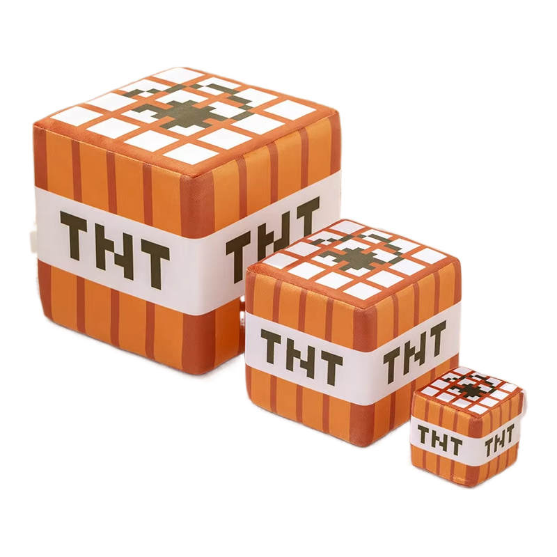 MineCraftion TNT figura de peluche muñeca modelo juguetes MineCraftion dibujos animados almohada cuadrada muñeca Steve Alex TNT modelo para regalos