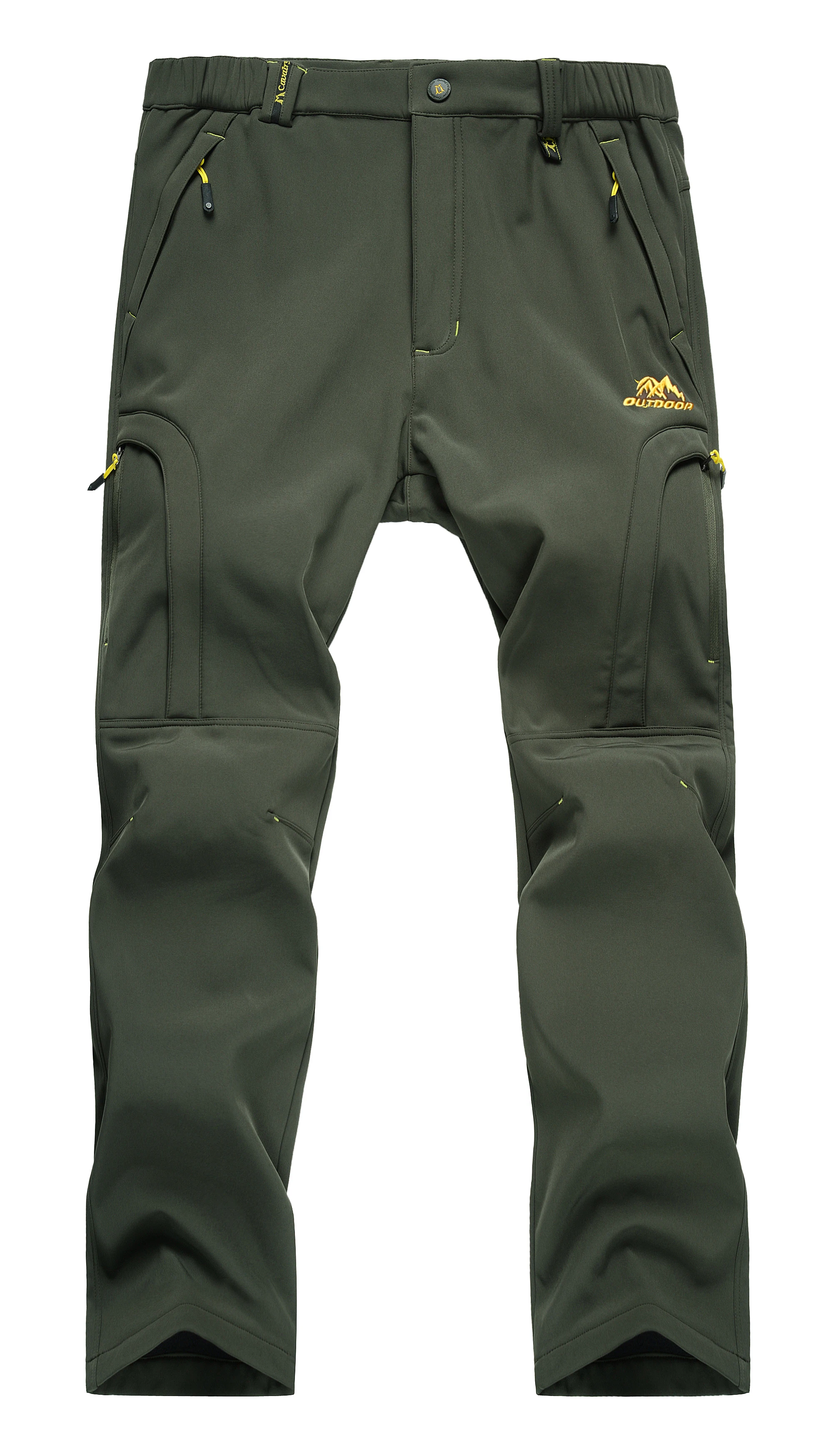 Calças de caminhada impermeáveis masculinas ao ar livre forradas de lã calças de esqui de neve inverno softshell calças de snowboard