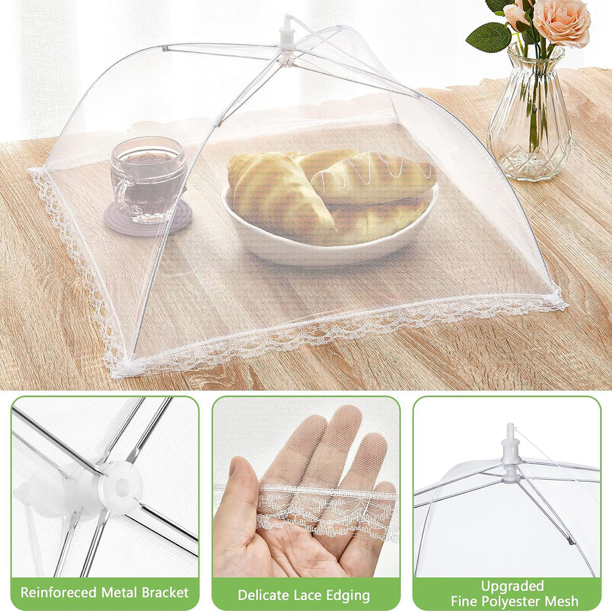 Food Cover Mesh Folding Washable Flies Tables Cover Insect Proof Protective Dish Covers Home Kitchen Storage Accessaries