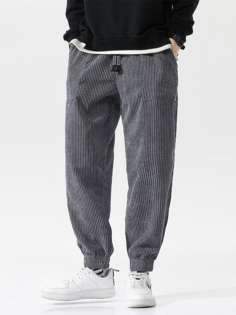 Pantaloni sportivi larghi in velluto a coste da uomo tinta unita Casual autunno inverno Tech Fleece Sport pantaloni larghi pantaloni Harem pantaloni lunghi maschili