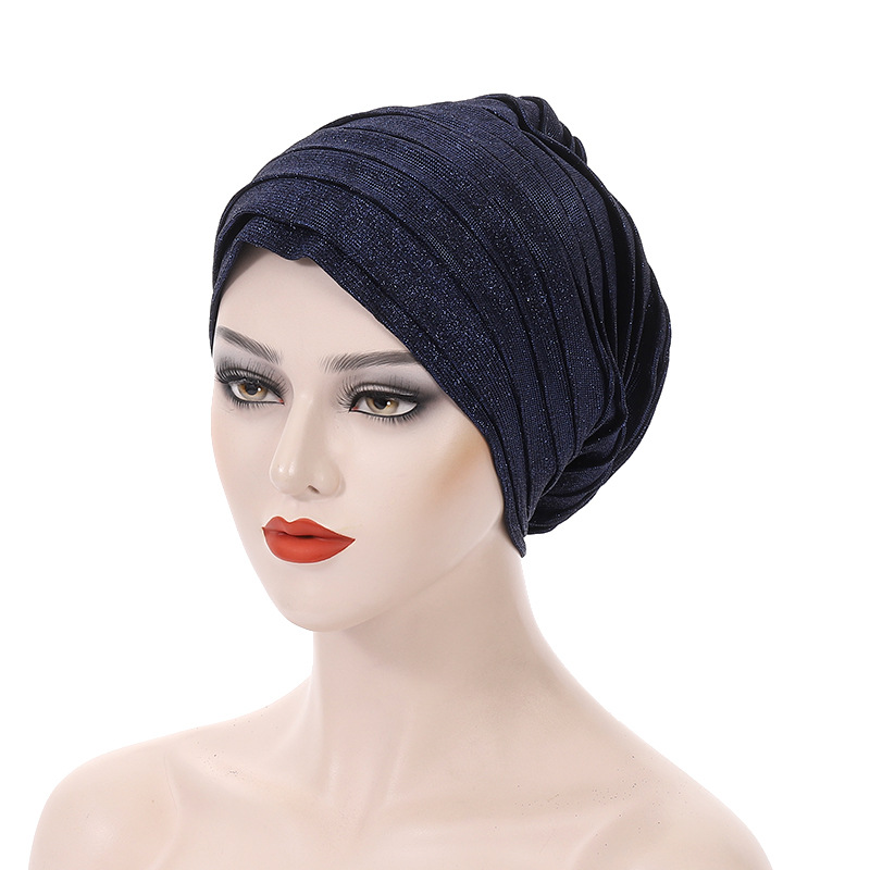Glitzer Ganzkörper plissiert afrikanischen Turban Kappe Frauen Kopf wickelt Nigeria Auto Gele weibliche Hochzeits feier Kopf bedeckung Kopf bedeckung Hut