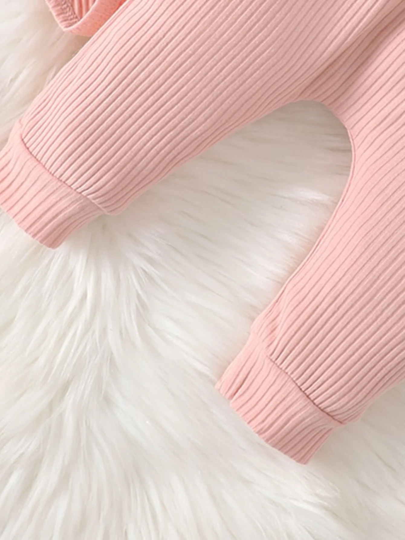 ฤดูใบไม้ผลิและฤดูใบไม้ร่วงเด็กผู้หญิง Ruffle Trim บอดี้สูทและกางเกงและแถบคาดศีรษะ