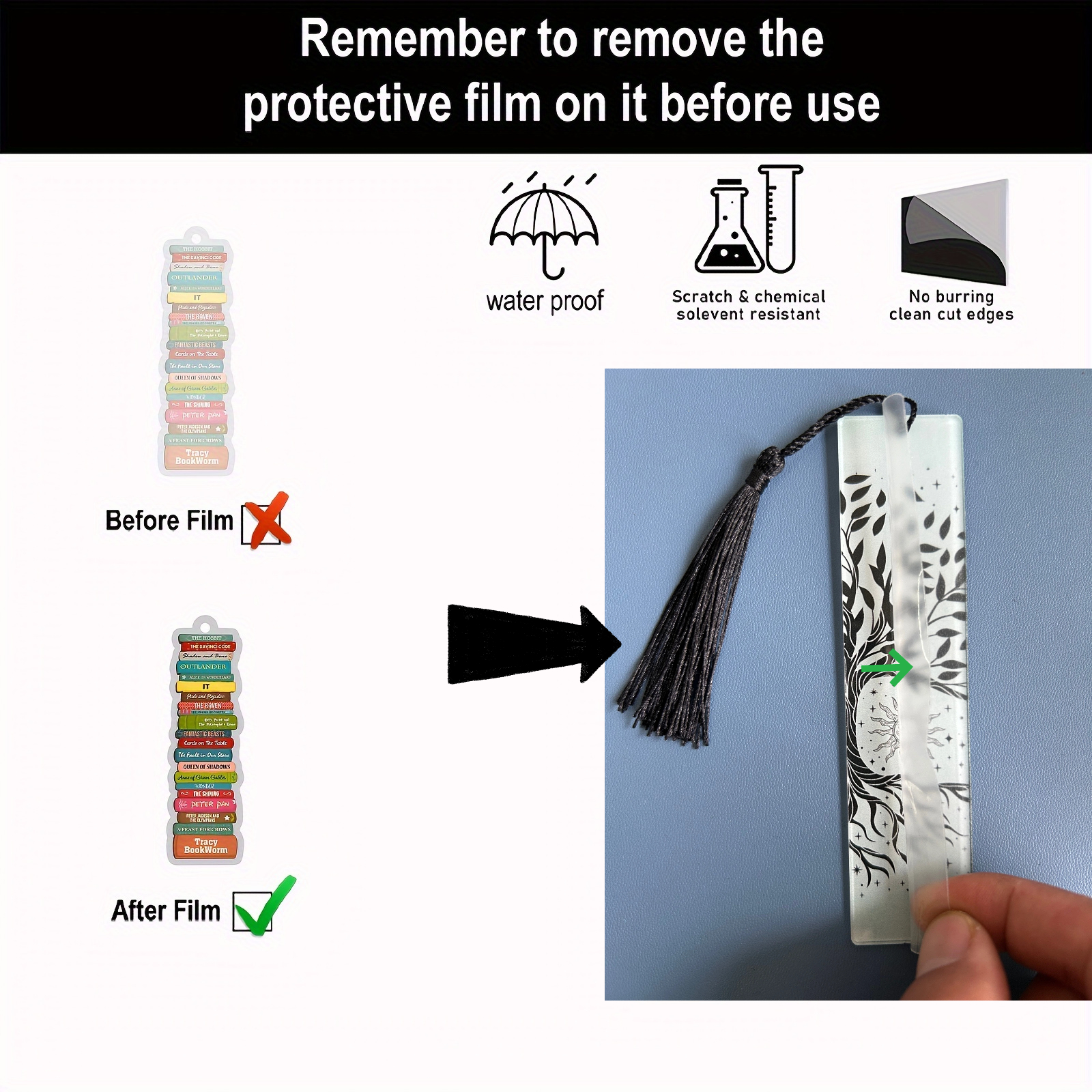 8 個アクリルブックマーク学生学習用品文具ギフト装飾ギフトブックオフィス生命の木ムーンタロット要素パターン