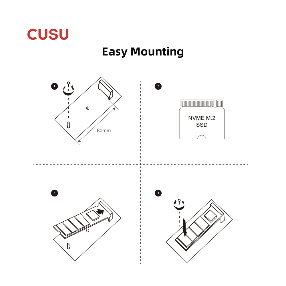 CUSU SSD 1TB 2TB M2 NVMe SSD Hard Drive M.2 PCIe4.0 x4 2280 Solid State Disk for PS5 Laptop Desktop