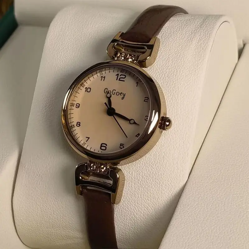 Reloj de cuarzo 2025 Para Mujer, reloj de pulsera con correa fina de cuero PU, Relojes de Mujer de Color sólido, reloj de regalo a la moda Para Mujer, Relojes Para Mujer