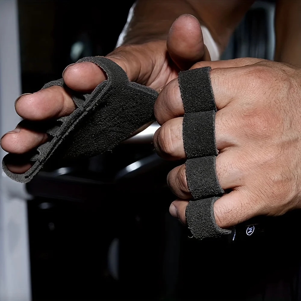 Guanti fitness a quattro dita Traspiranti antiscivolo Assorbimento degli urti Manubri Pelle Sollevamento pesi Allenamento Pal per uomo e donna