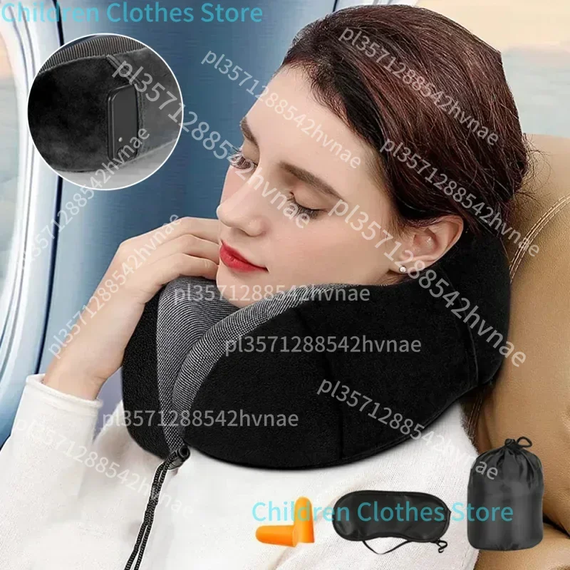 Almohada en forma de U de espuma viscoelástica, soporte para el cuello, viaje, portátil, ayuda para dormir para estudiantes, almohada de avión, respaldo, almohada en U, almohada para el cuello