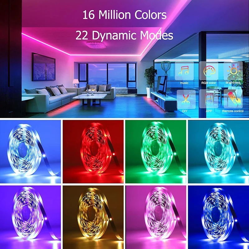 TUYA WIFI LED Strip Lights RGB 5V USB Led Light Bluetooth Music SYNC TV Background Lighting Tape for Alexa Game Room Home Decor