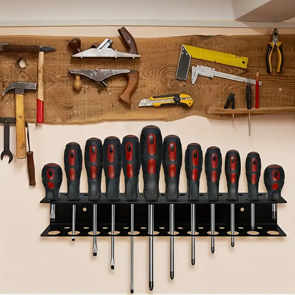 Schroeforganizer Wandmontage 23-gaats schroevendraaier Opbergrek Handmatig gereedschap Houder Hamerrek Tang Hardware Tool Organizer