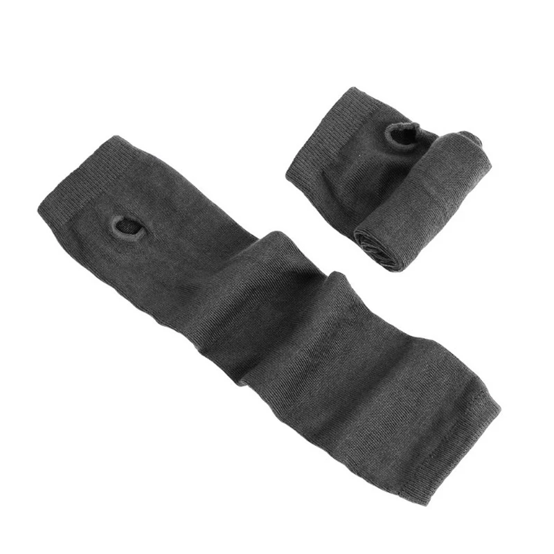 Guantes de codo a rayas para mujer, guantes largos tejidos más cálidos sin dedos, manoplas para codo, accesorios de regalo de Navidad