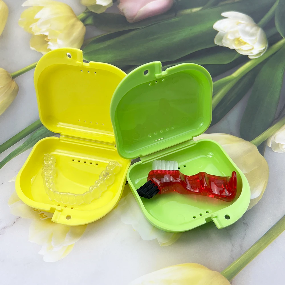 5Pcs Tooth Retainer Vent Holes Tooth Box Orthodontic Braces Container Mouthguard Guard Denture Storage Case Clean Organizer