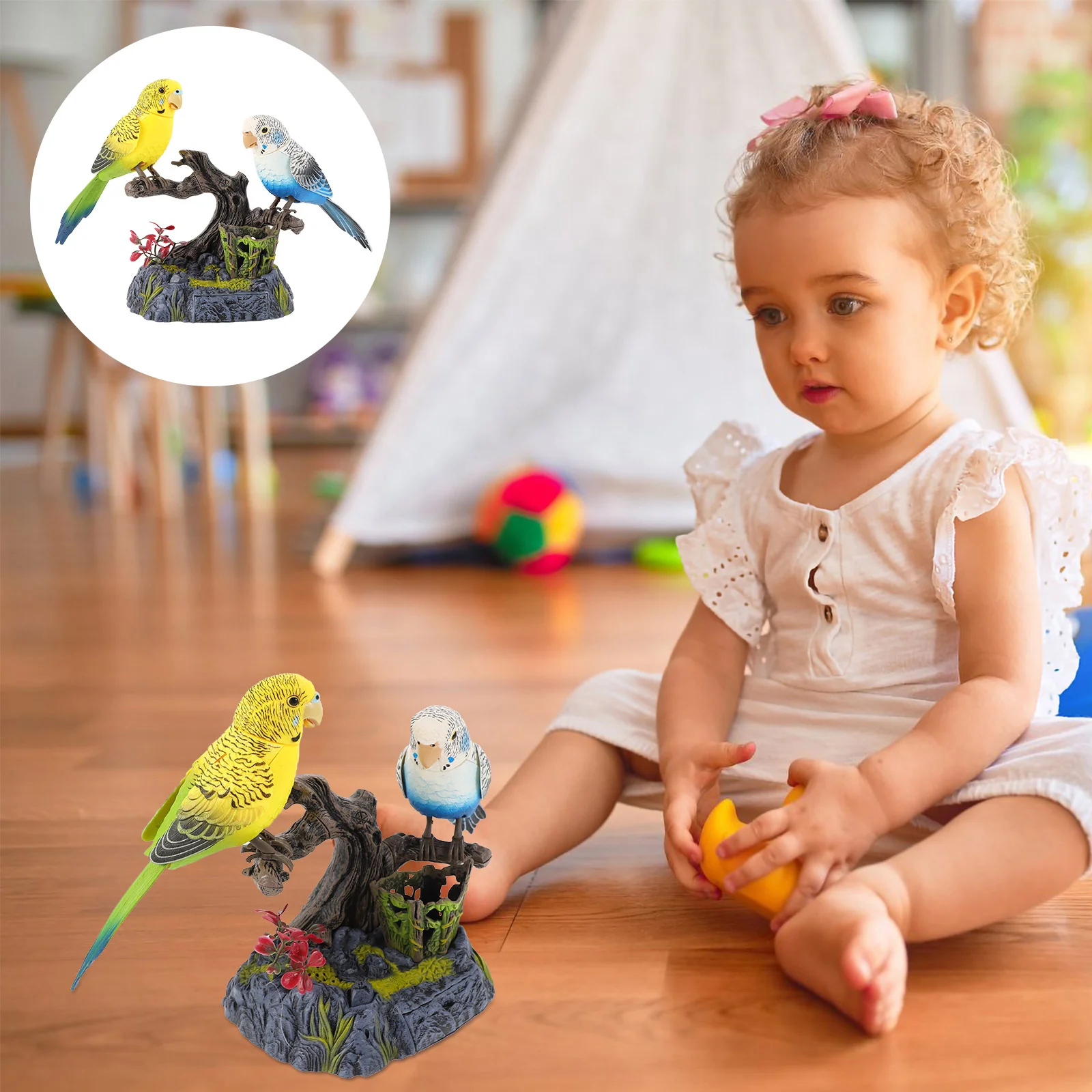 Puzzle Toys Chirping Bird Parrot Voice Control Electric Recording Talking Brain