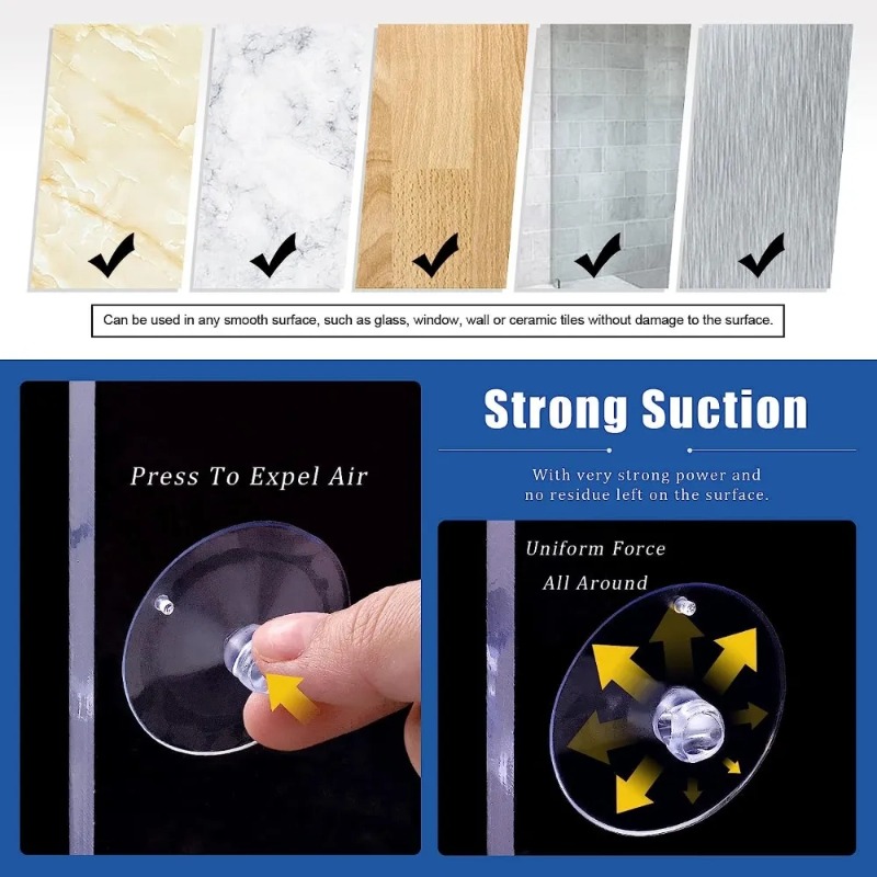 10Pcs Transparent PVC Suction Cup Mushroom Head Sucker for Glass Window Strong Vacuum Suckers Hook Towel Hanger for Home Decor