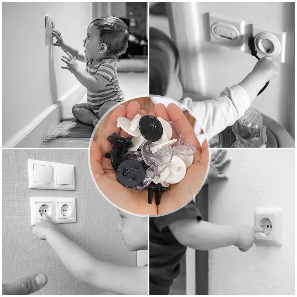 10pcs American Standard Power Outlet Cover Protective Electrical Safety Socket Baby Safe Guard Anti Electric Shock Protectors