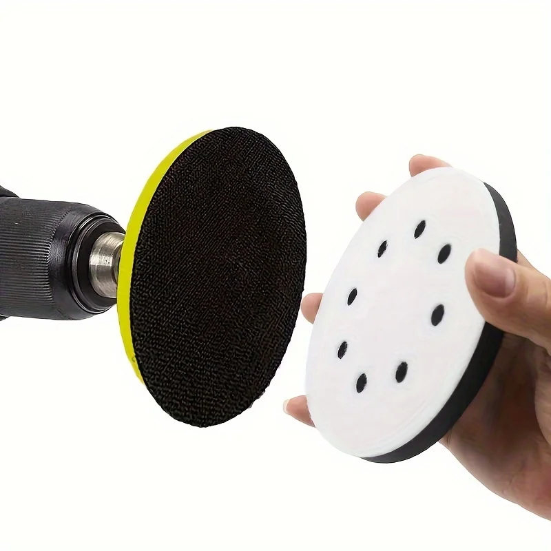 2 Pack Interface Pad 5 Inch 8 Holes Hook and Loop Soft Sponge Cushion Buffer Pads for Sanding Disc 125mm Orbital Sander Pads