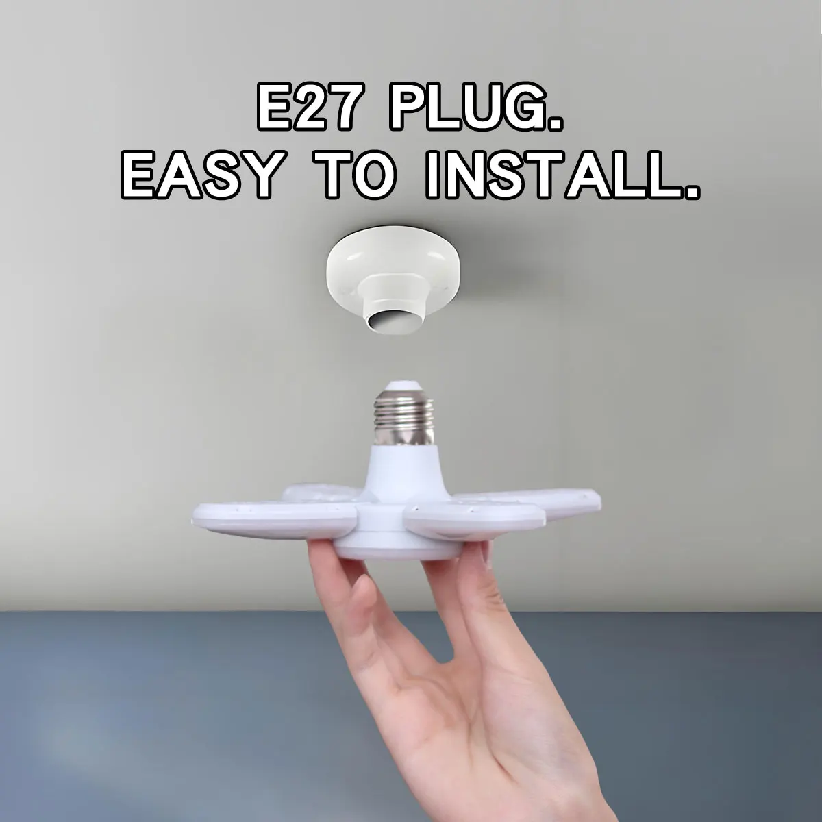 Ventilador E27 plegable 28W bombilla LED AC220V/110V 40 bombilla deformación para luces de techo del hogar almacén y garaje bombilla blanca Light6500K