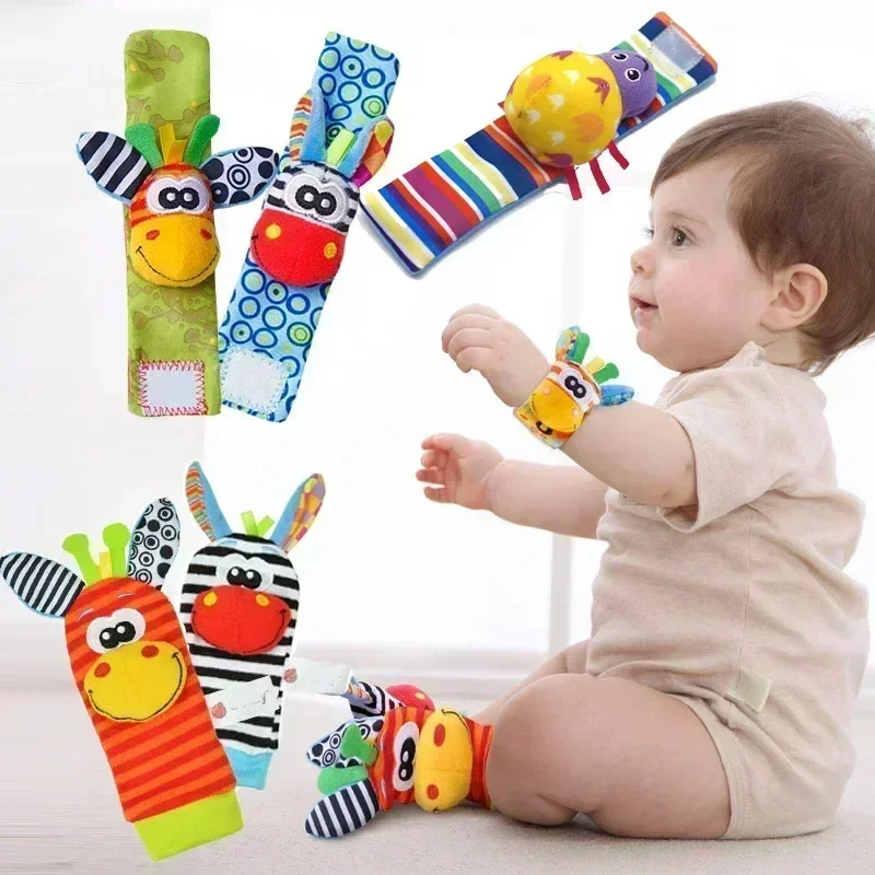 0-12 mois bébé jouet animaux chaussettes bébé hochets jouets dragonne + hochet enfants pied chaussettes Bug dragonne bébé sucette chaussettes jouets