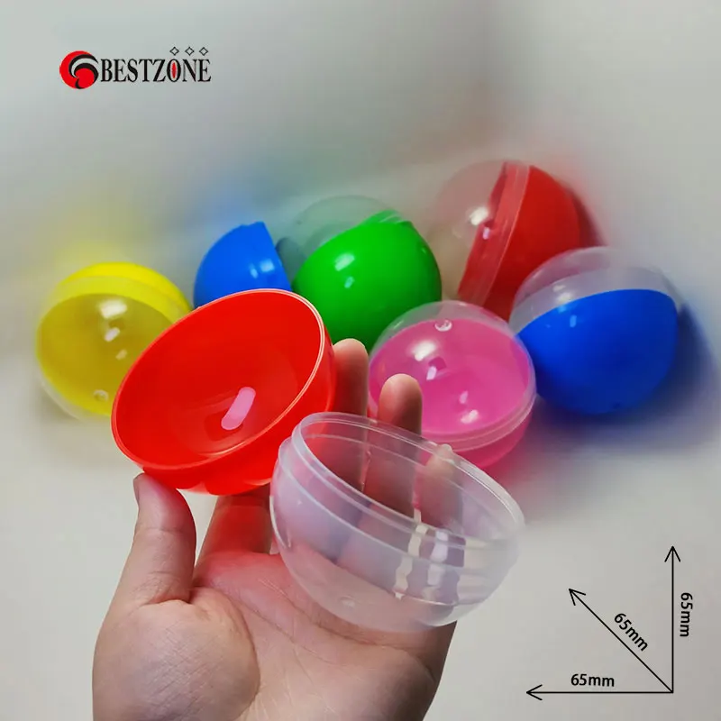 5Pcs D65MM 2.56Inch Plastic Toy Capsules Round Surprise Balls Draw Can Open Container Kids For Capsule Station Dispenser Machine