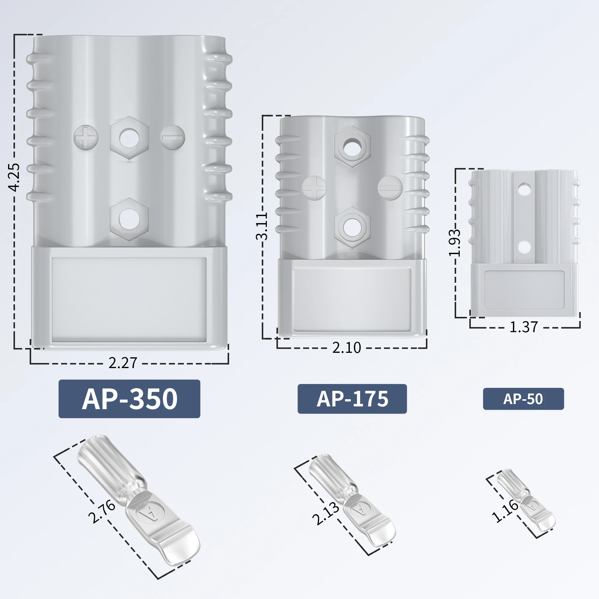 2 uds 50A 175A 350A enchufe Anderson batería conector de desconexión rápida 600V cabrestante de remolque enchufe de arnés de cables de conexión rápida