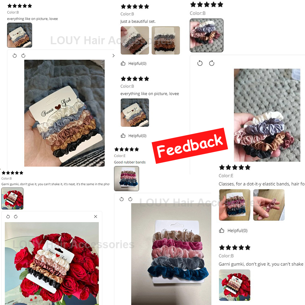 5/6 шт., Однотонные эластичные резинки для волос