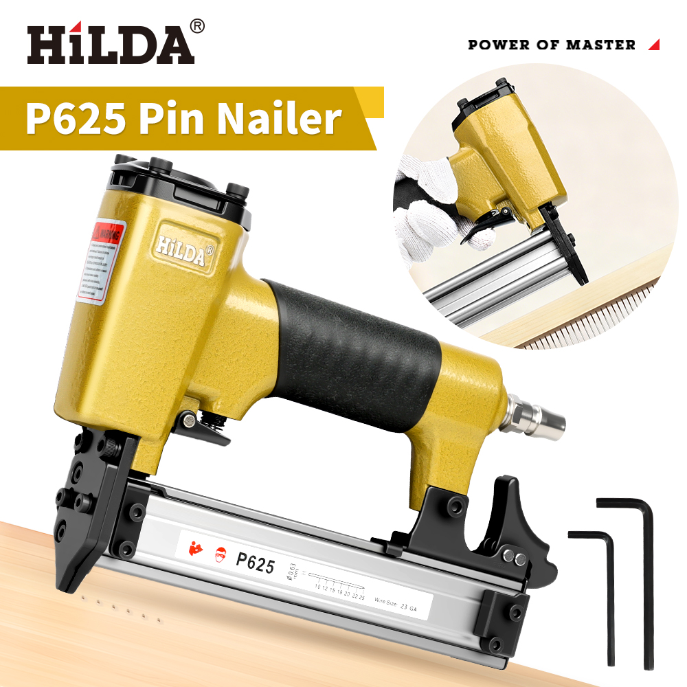 Air Pin Nailer P625 Luftbetriebene Tackerpistole, langlebig, mit hitzebeständigem Gehäuse für hochwertige Möbel und Kunsthandwerk, pneumatisches Werkzeug
