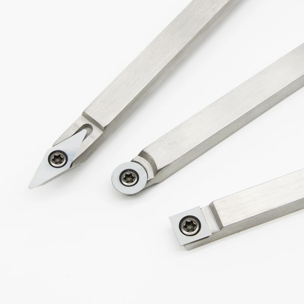 4 Trong 1 Carbide Gỗ Biến Bộ Dụng Cụ Cho Tiện Woodturning Dụng Cụ Với Nhôm Tay Cầm Bằng Thép Không Gỉ Thanh Trong hộp Bảo Quản