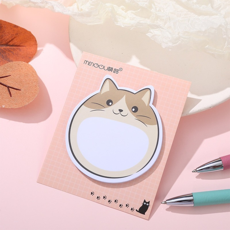 30 Sheets Kawaii Chubby Cat Sticky Notes Memo Pad Bookmarks Cute N Times Sticky Journal Planner Office Stationery Supply