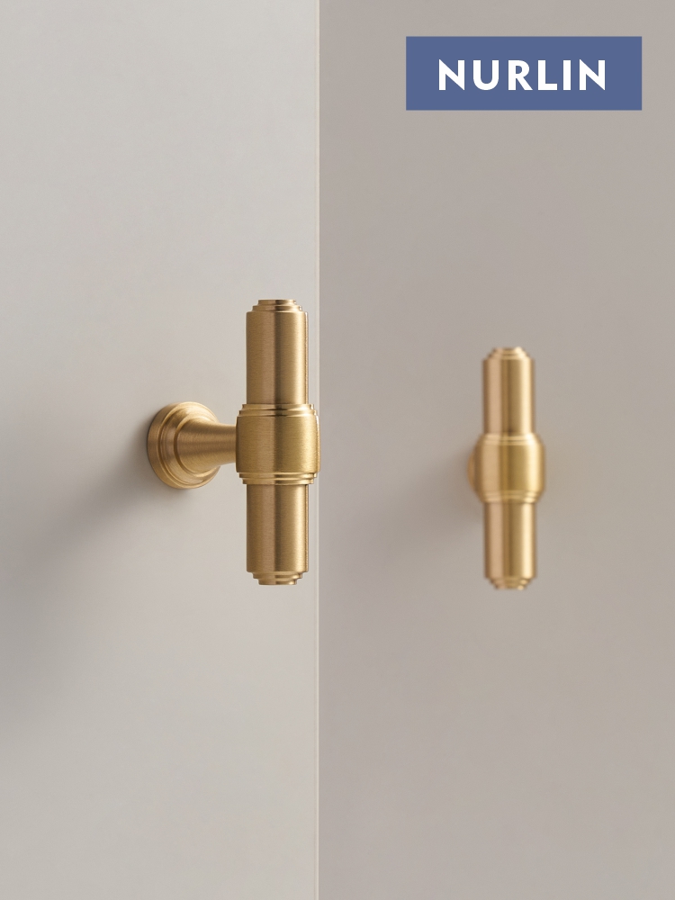 Nurlin, твердая латунь, роскошные ручки для кухонного шкафа во французском стиле, дверные ручки для ящиков шкафа, тбар