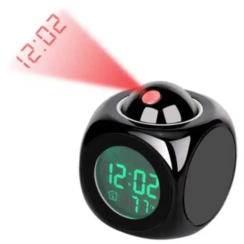 Multi-Function PROJECTION CHIME CLOCK ไฟ LED PROJECTION นาฬิกาปลุก Voice CHIME CLOCK นาฬิกาฉายภาพดิจิตอล