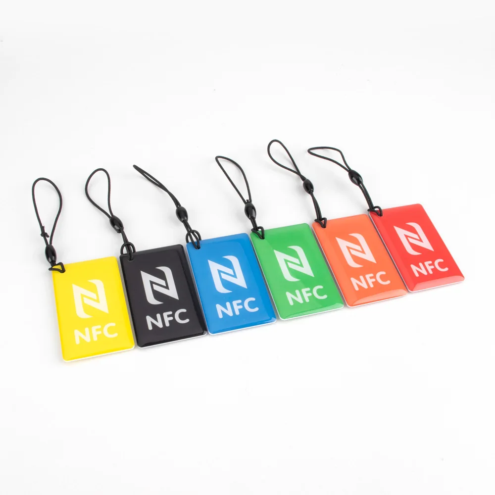 Epoxy Resin Tag Smart Card Lable para todos os telefones habilitados para NFC, retangular, ISO14443A, 144 Bytes, 13,56 MHz, ISO14443A, 6PCs