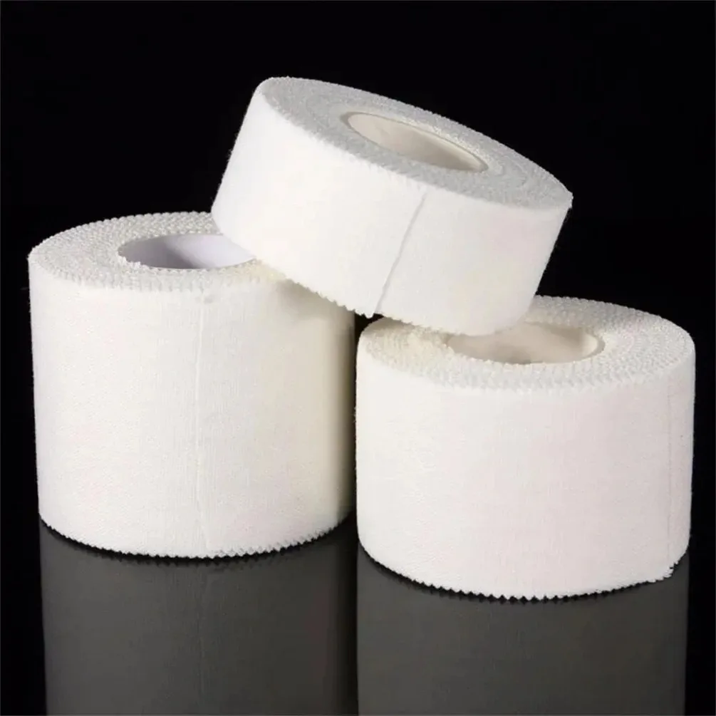 Cinta adhesiva médica de algodón resistente al agua, cinta adhesiva Premium blanca, vendaje elástico para fisio muscular, soporte para el cuidado de lesiones, 1 ud.
