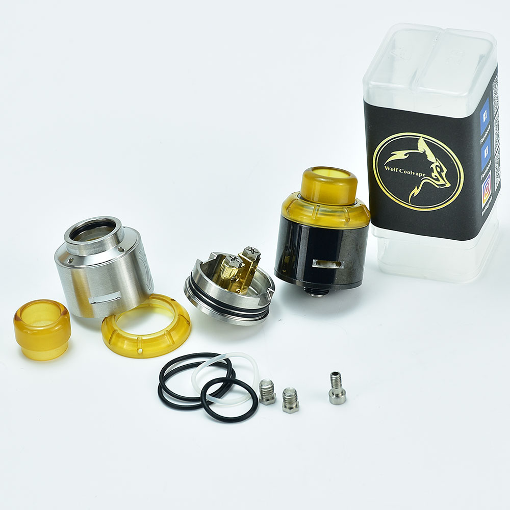 wolfcoovape rda 24mm 316ss Entrada de flujo de aire reconstruible Tanque de bobina simple/doble vs Apocalipsis GEN 2 RDA conejo muerto v3 rda