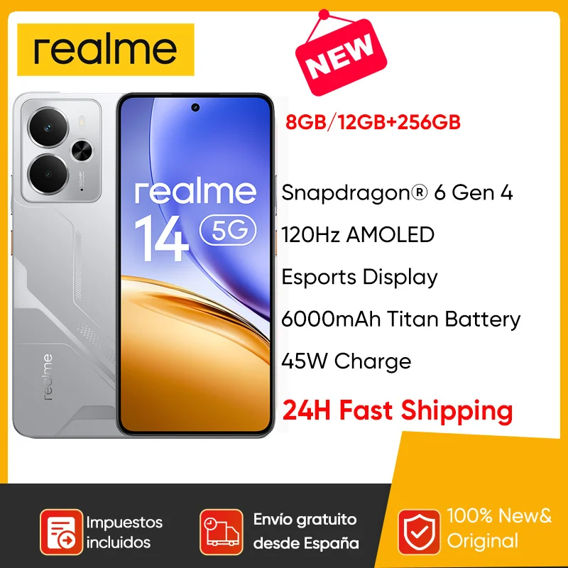 [Pionierprogramm] Realme 14 5G Smartphone Snapdragon ®   6 Gen 4 Chipsatz 6000 mAh Akku 45 W Ladung 120 Hz AMOLED-Display IP69 NFC