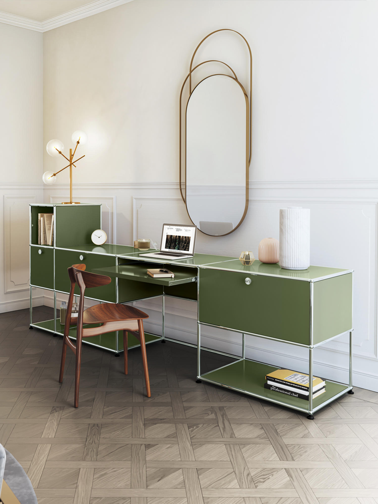 Modern Modular Metal Desk with Storage Cabinet Standing Desk Office Desk Computer Table Room Desks