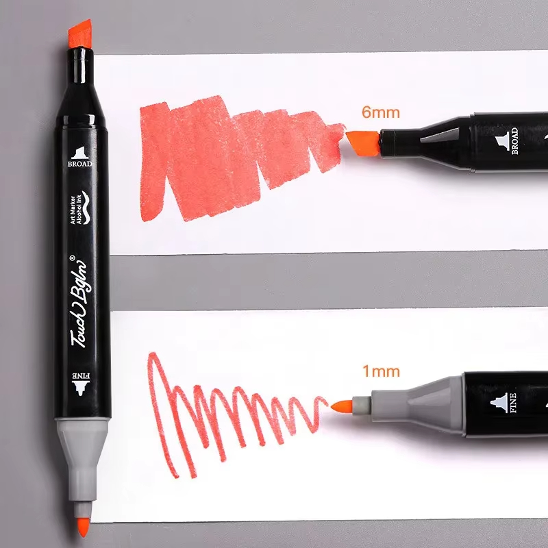 24-262 Kleuren Tweekoppige Vette Art Marker Pen Set voor Tekenen Schetsen Vette Tip Gebaseerde Markers Graffiti Manga School Art Supplies