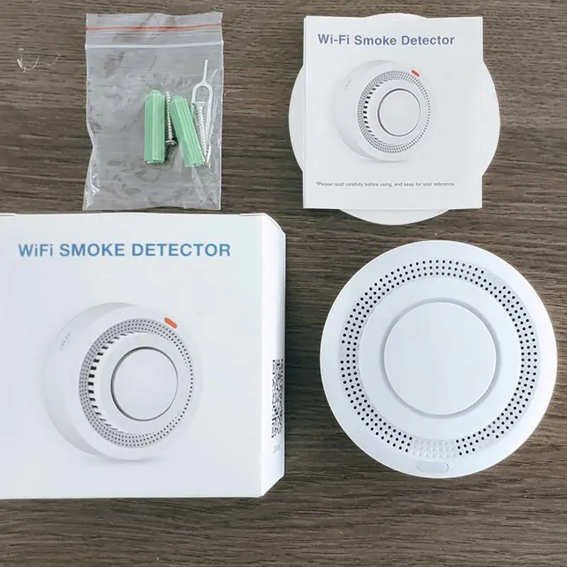 Smart Fire Detector Smart Fire Alarm WiFi Battery-Powered Fire Detector Real-Time Home Security Wireless APP Notification Fire