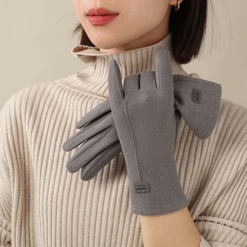 Guantes de pantalla táctil a prueba de viento para mujer, mitones de conducción para deportes al aire libre, cálidos, más terciopelo, gruesos, a prueba de frío, Otoño e Invierno