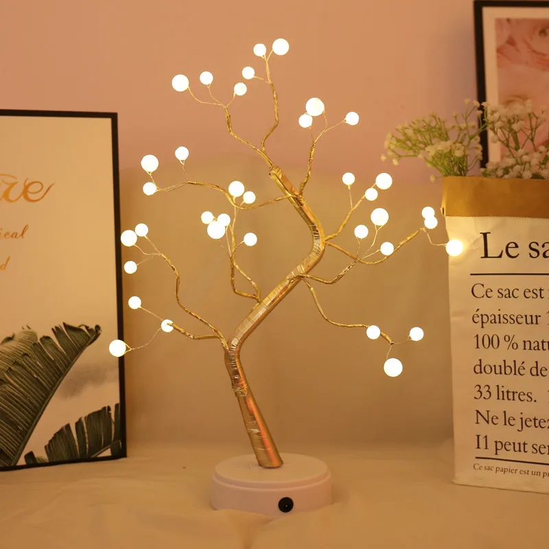 Luces LED de árbol de luciérnaga de Navidad, cubiertas con estrellas, regalo de cumpleaños decorativo, 1 ud.