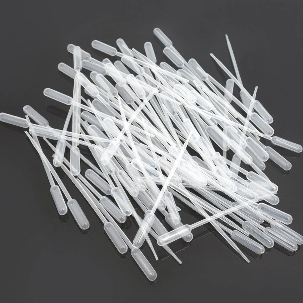 Pipeta de plástico desechable para laboratorio, gotero, suministros para experimentos, aceites esenciales, maquillaje, 50 piezas, 1/2/3ML