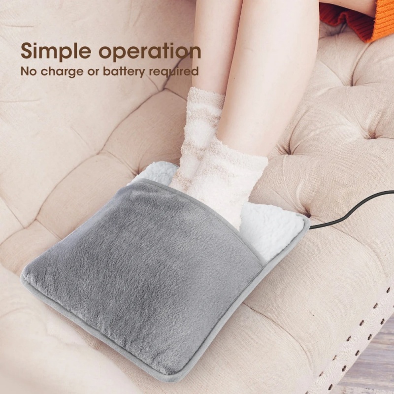 Winter Electric Foot Heating Pad USB Charging Washable Soft Plush Foot Heater Home Office Foot Warming Mat Keep Warm Tools