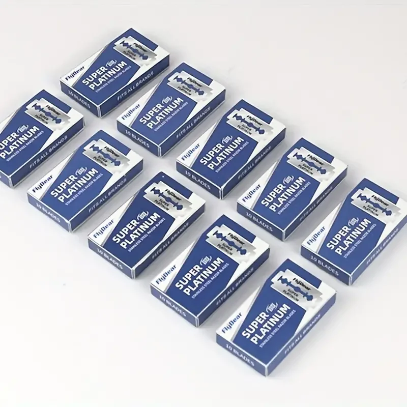 100PCS วัสดุสแตนเลสทนทานตัดผมโกนใบมีด Double EDGE มีดโกน Extra ใบมีดสแตนเลส
