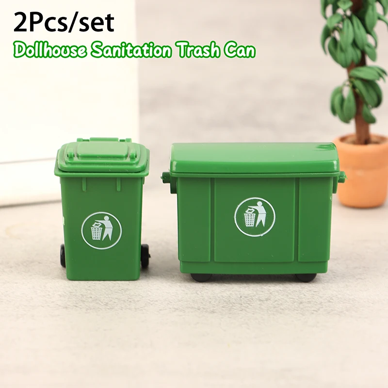 1Set 1:12 Puppenhaus Miniatur Mülleimer Spielzeug Mini Hygiene Mülleimer Modell Simulation Müll Bordstein Papierkorb Kind Spielzeug geschenk