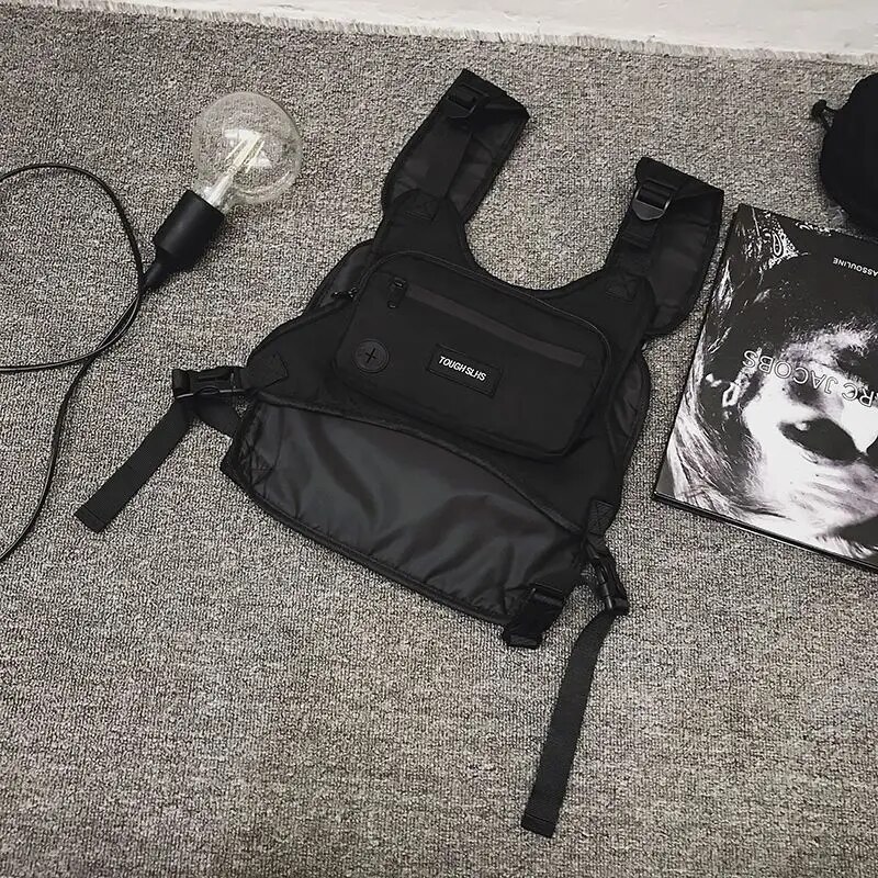 Saco de peito moda rua pacote tático multifuncional bonito moda colete amantes saco saco de esportes