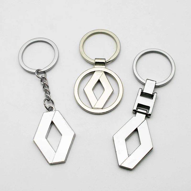 3D Metal Leather Car Logo Key Chain Car Styling Keyring Keychain For Renault Megane 2 3 Koleos Duster Clio 4 Logan Captur Kadjar
